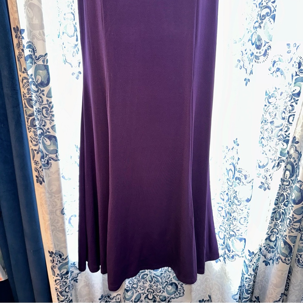 Long formal plum dress with rhinestone accents - Picture 6 of 9
